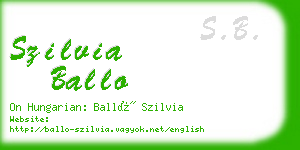 szilvia ballo business card